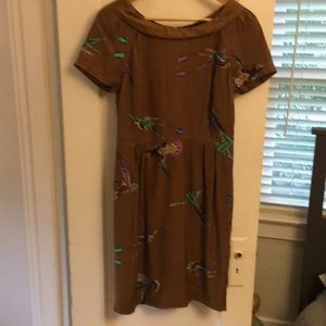 Boden Silk Blend Hummingbird Dress